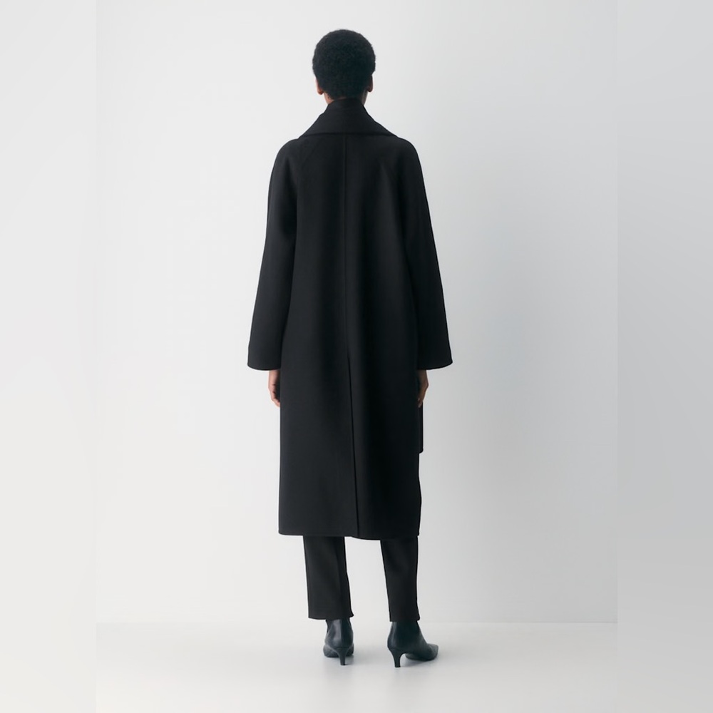 Aritzia Embrace Black Wool Scarf Coat - Picture 5 of 10